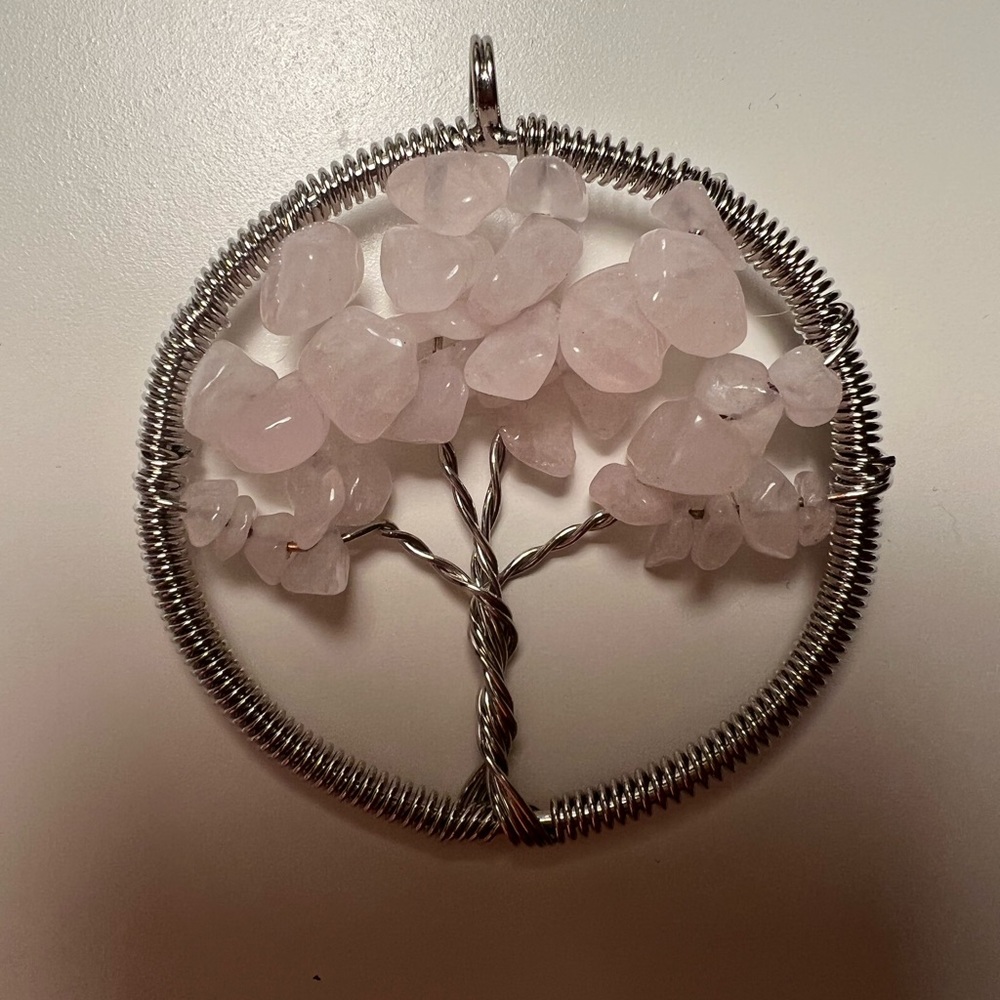 Tree of Life Pendant (silver and rose quartz)